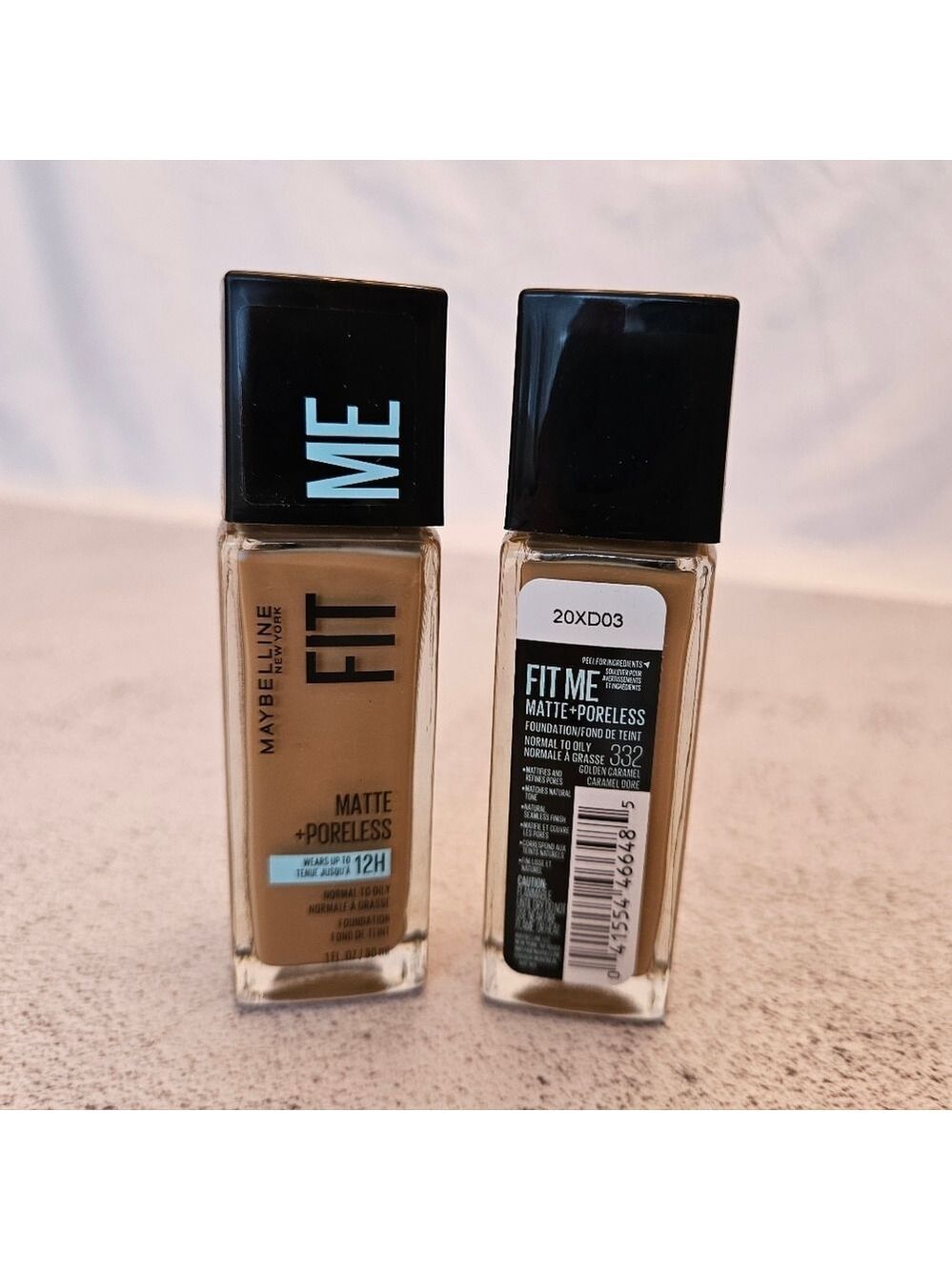 Maybelline Fit Me Matte + Poreless Foundation, Golden Caramel, 2 Bottles, NEW